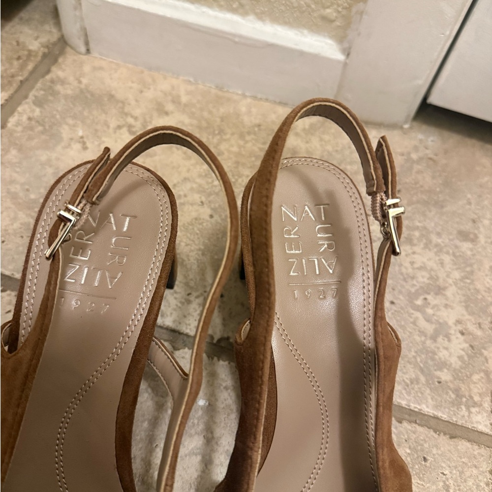 Naturalizer Carmen Slingback Dark Chestnut Brown Suede - Picture 7 of 12